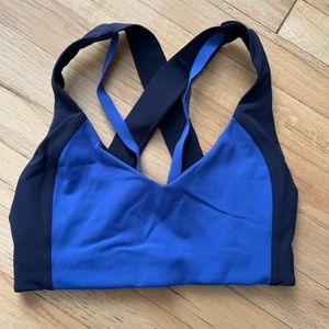 Blue Two Toned Criss Cross Lululemon Sports Bra Size 4